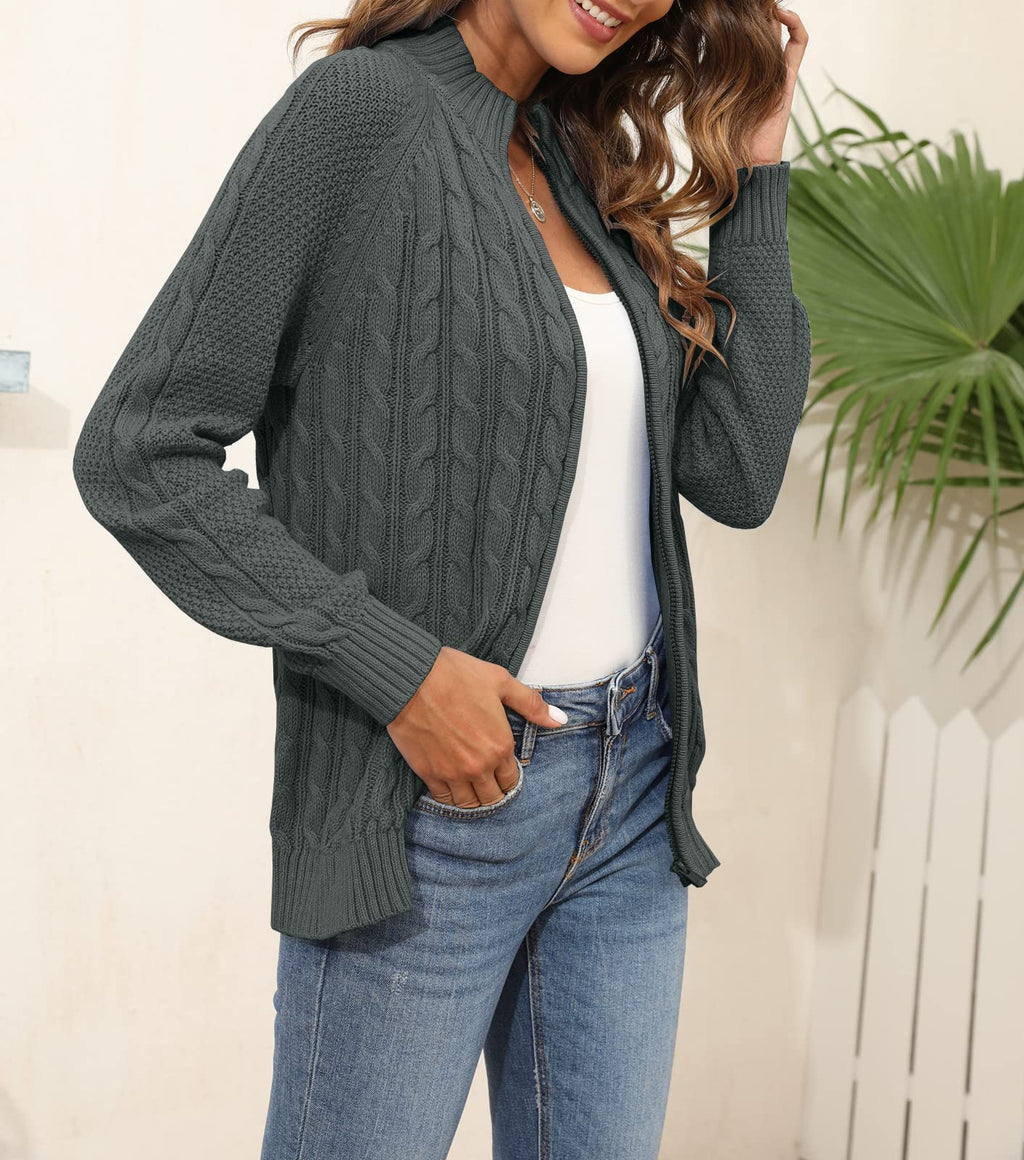 usvara Women Cable Knit Cardigan