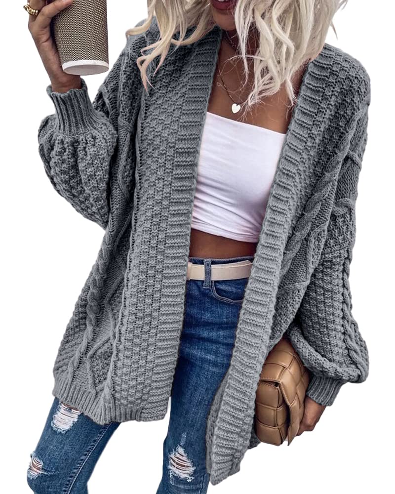 usvara Womens Chunky Cable Knit Cardigan