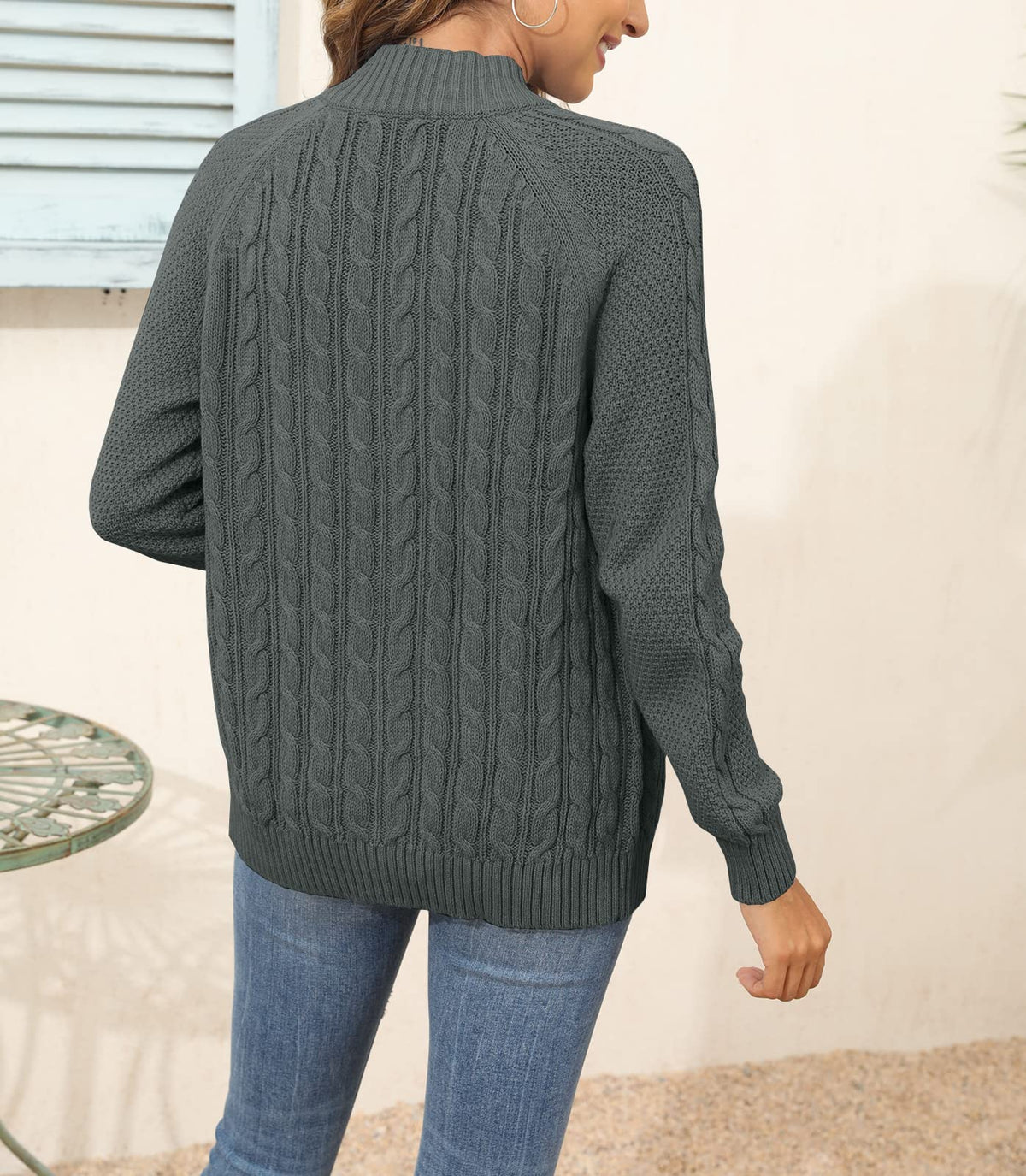 usvara Women Cable Knit Cardigan