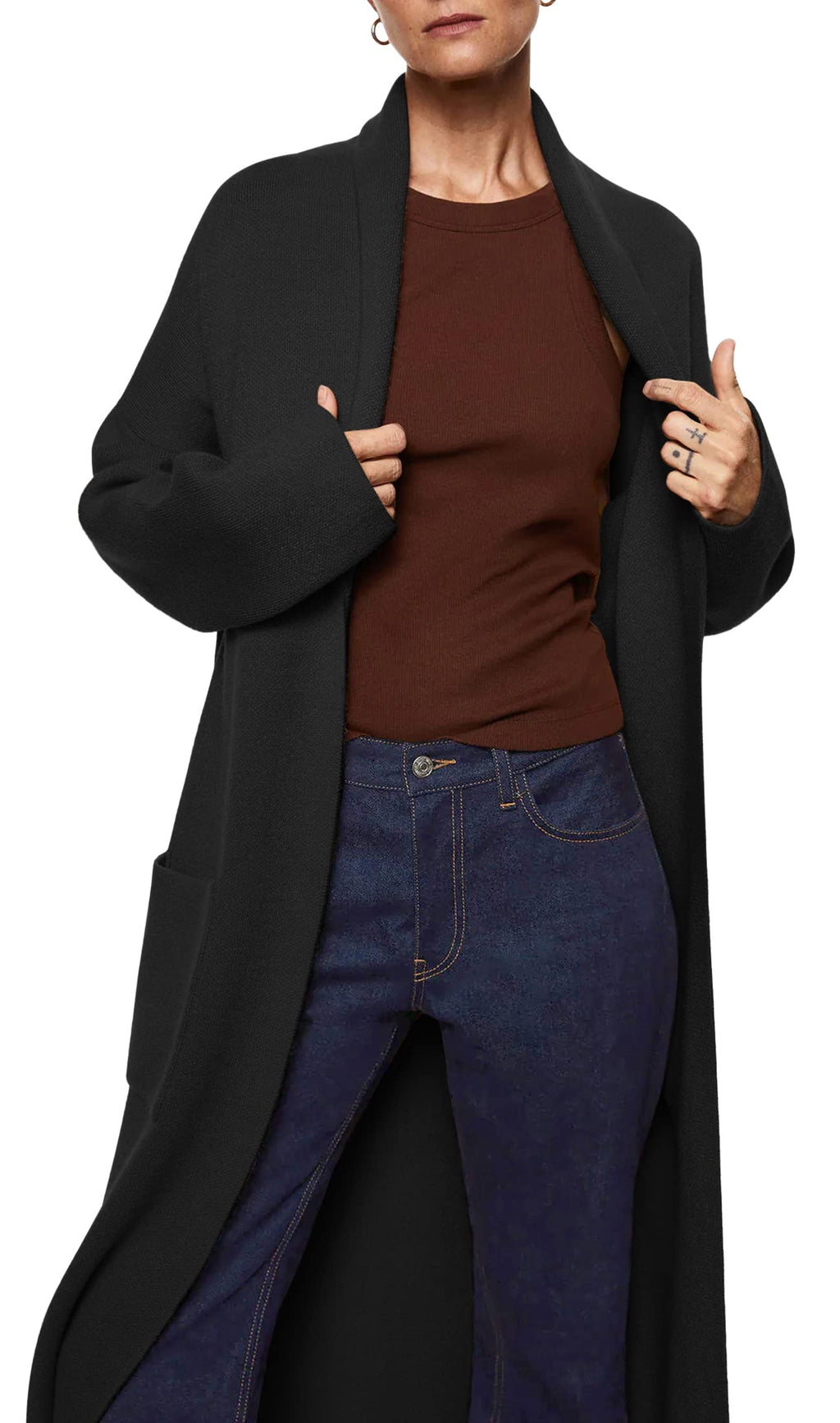 usvara Womens Oversized Open Front Cardigan