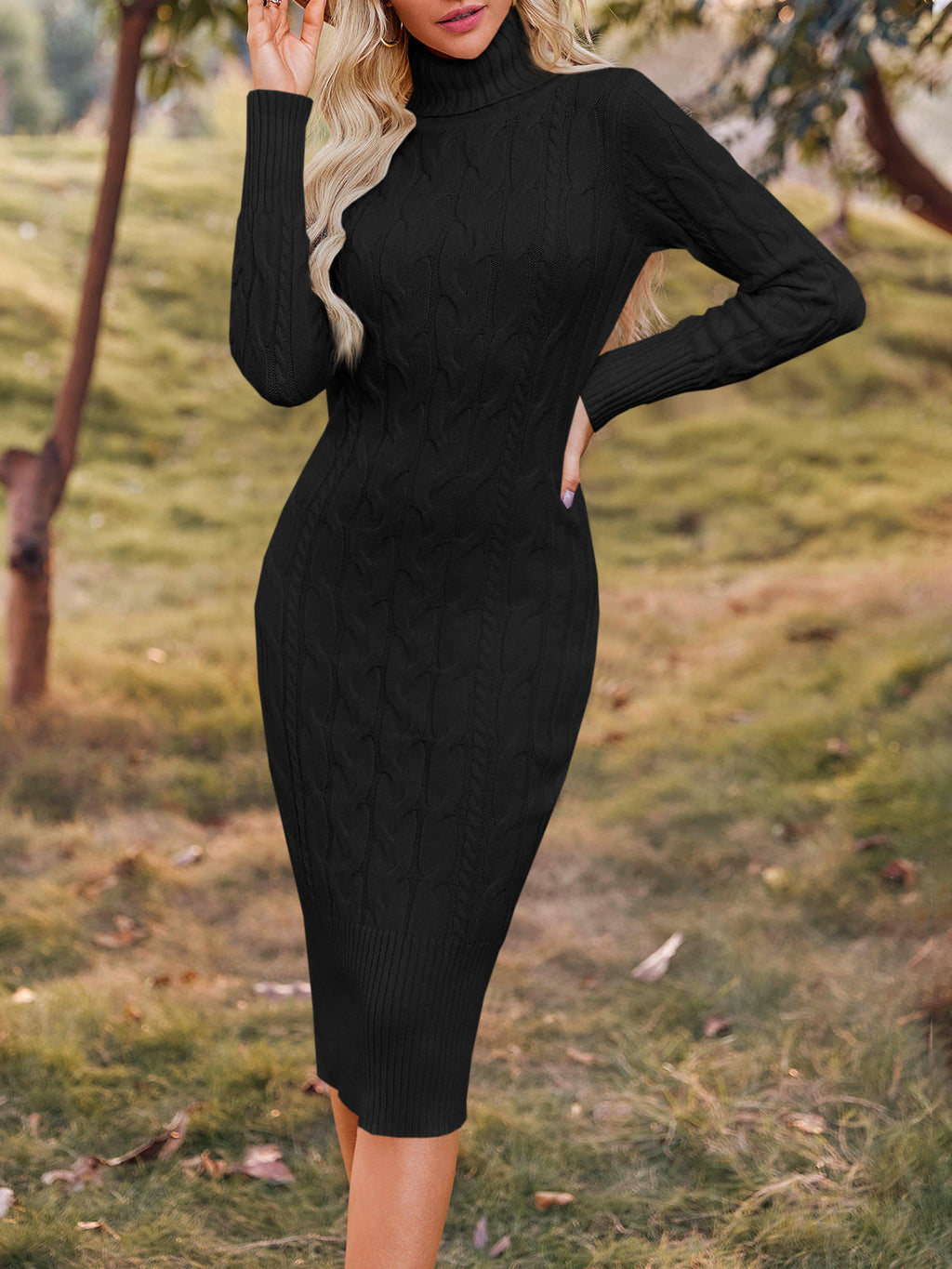 usvara Womens Turtleneck Sweater Dress