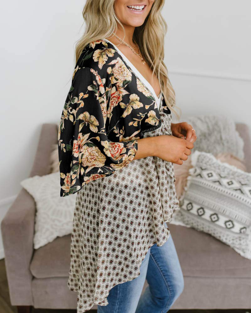 usvara Womens Tie Front Floral Kimono Cardigans