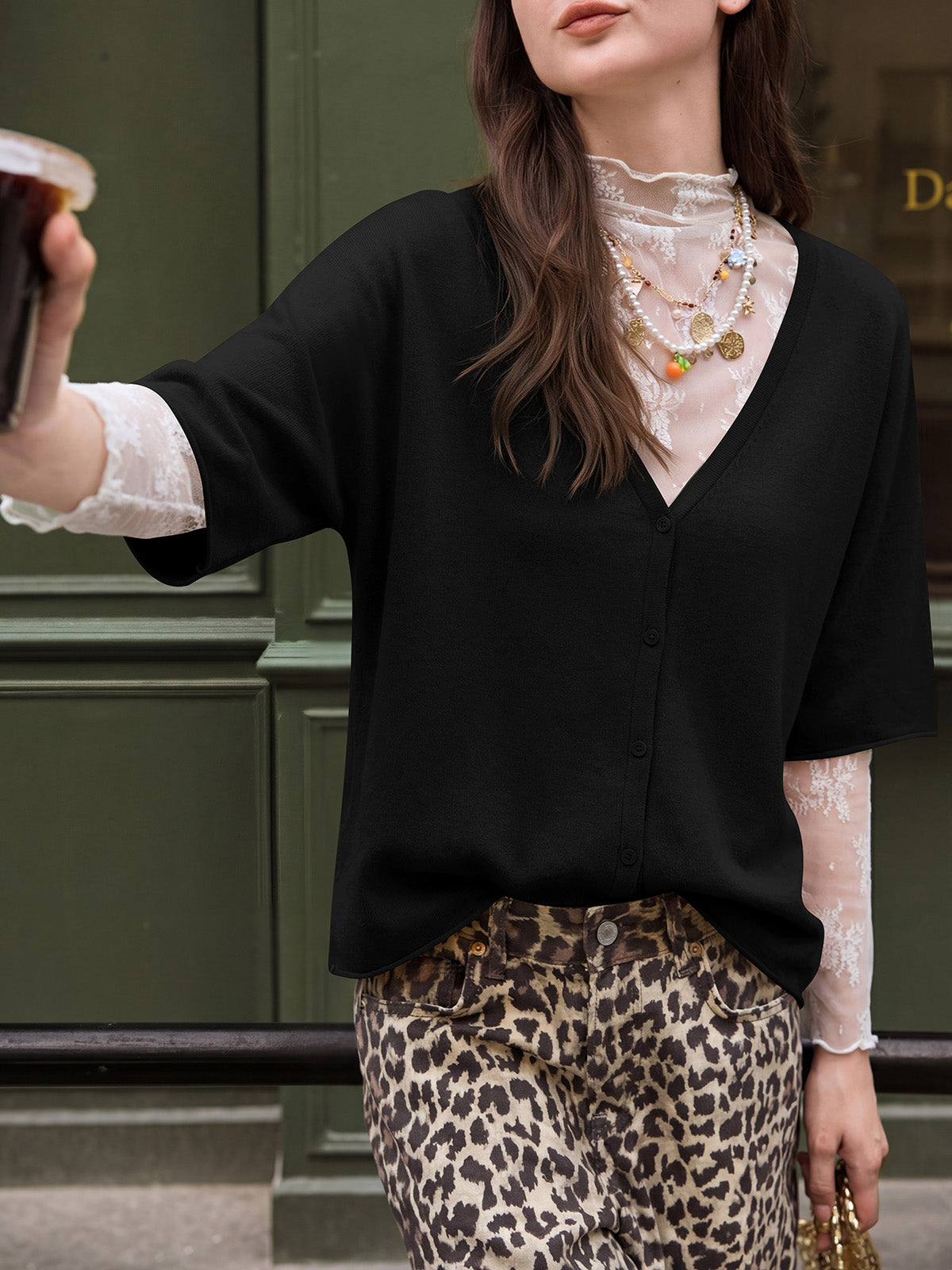 usvara Womens Batwing Half Sleeve Oversized Cardigans
