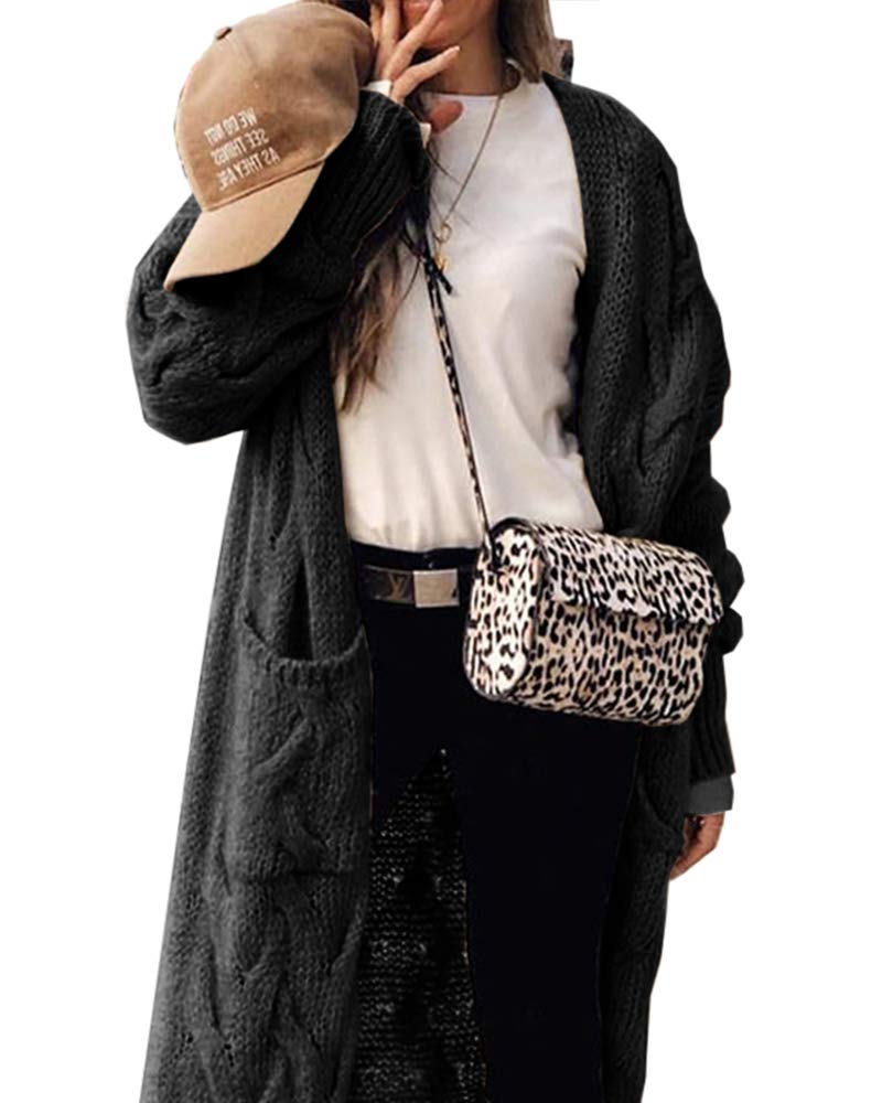 usvara Womens Cable Knit Long Cardigan