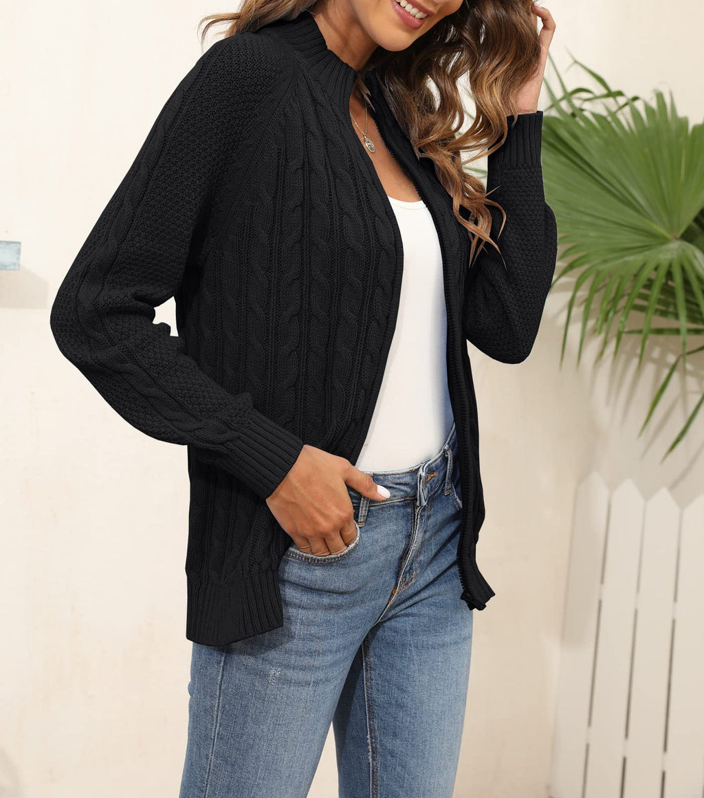 usvara Women Cable Knit Cardigan