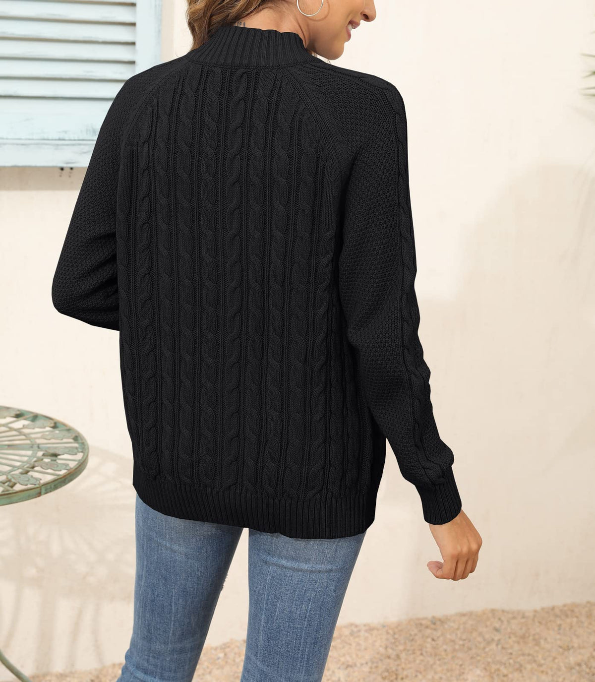 usvara Women Cable Knit Cardigan