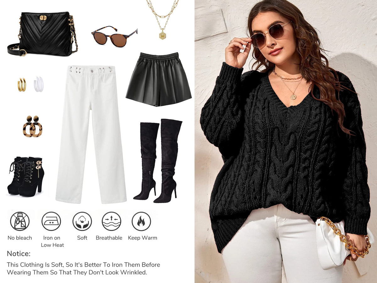 usvara Womens Plus Size Sweater