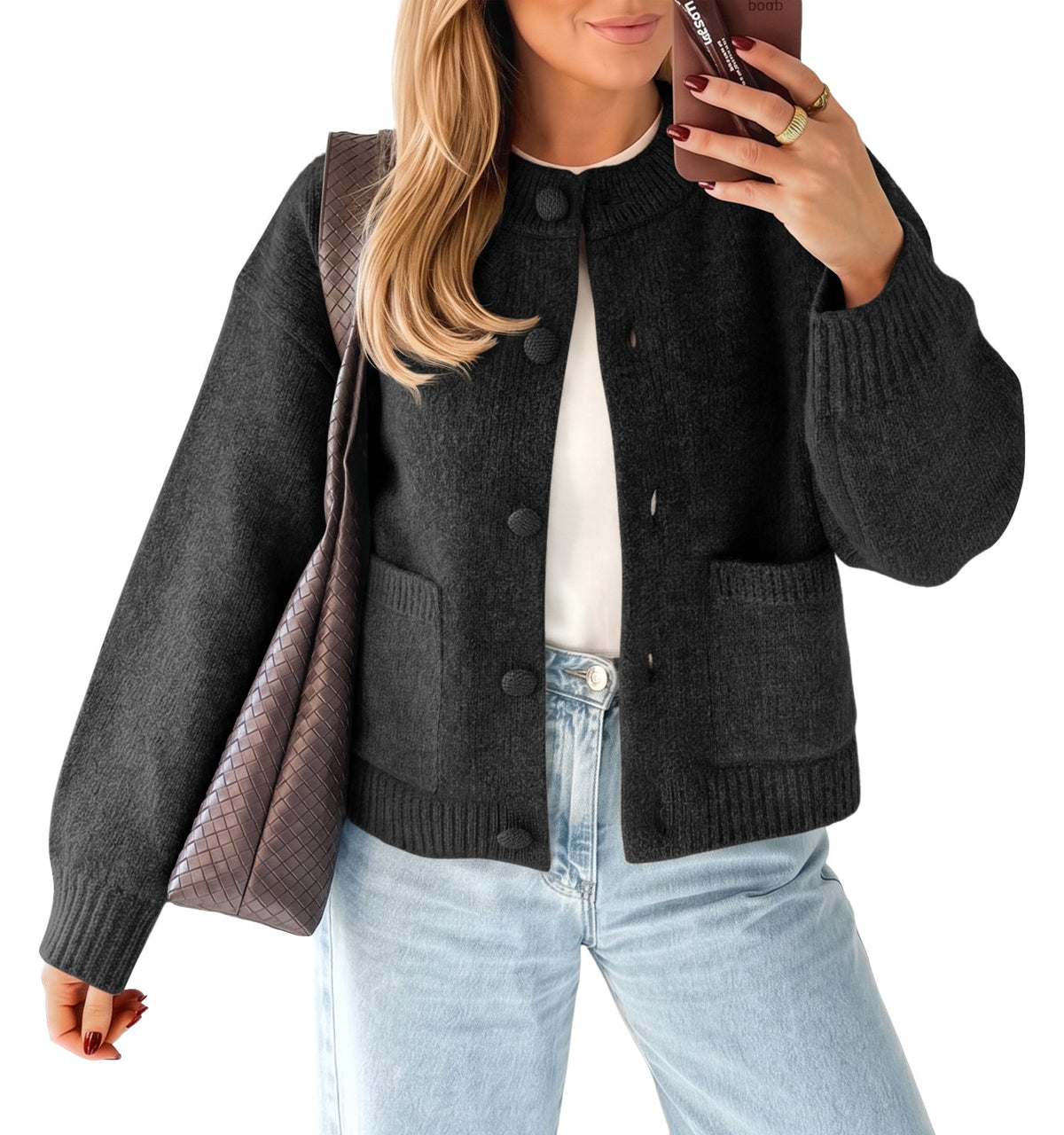 usvara Womens Casual Knit Button Up Cardigans