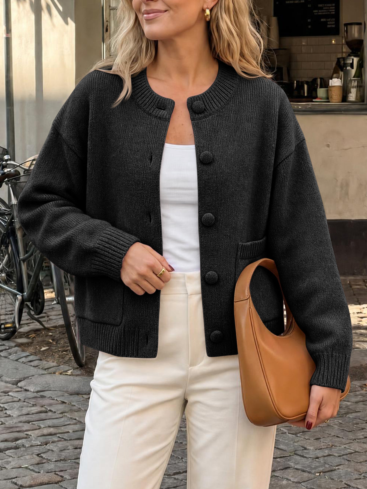 usvara Womens Casual Knit Button Up Cardigans