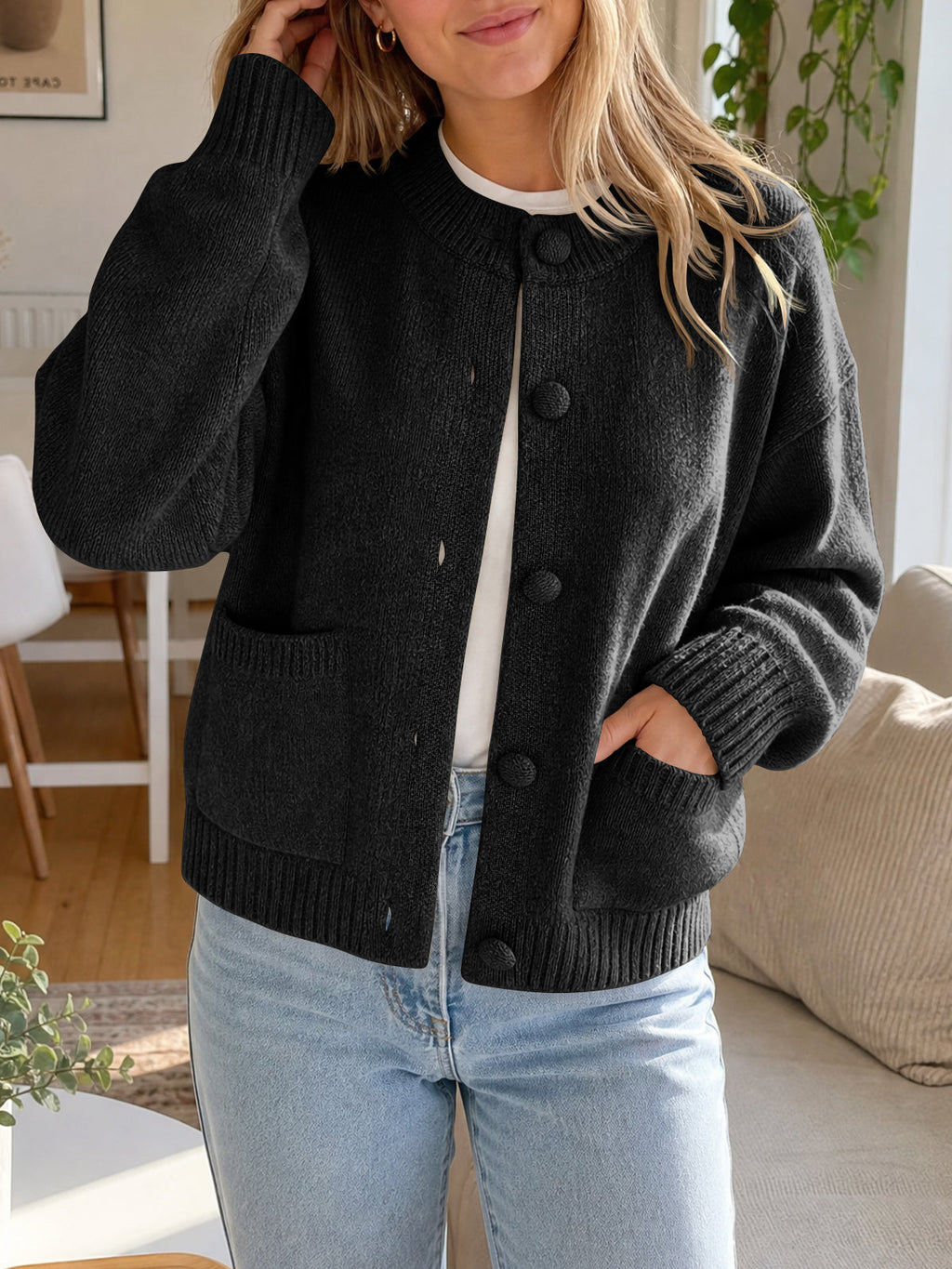 usvara Womens Casual Knit Button Up Cardigans