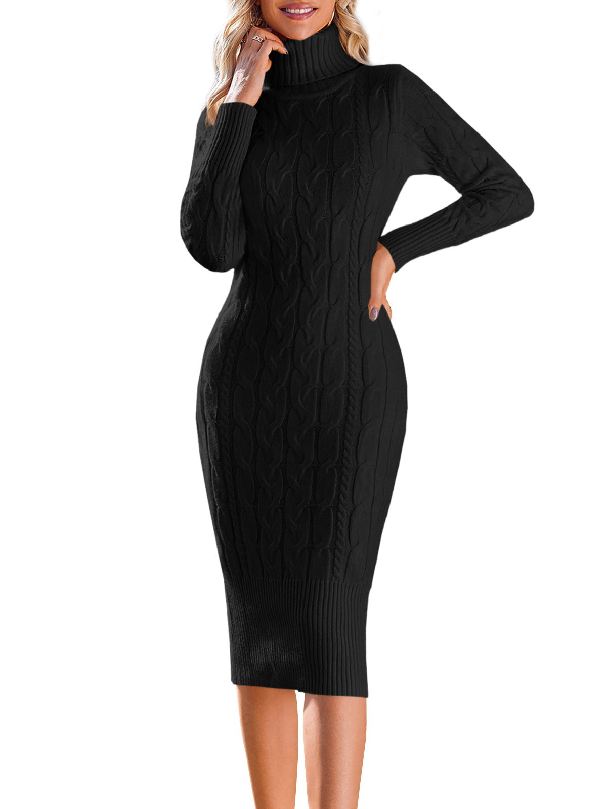 usvara Womens Turtleneck Sweater Dress