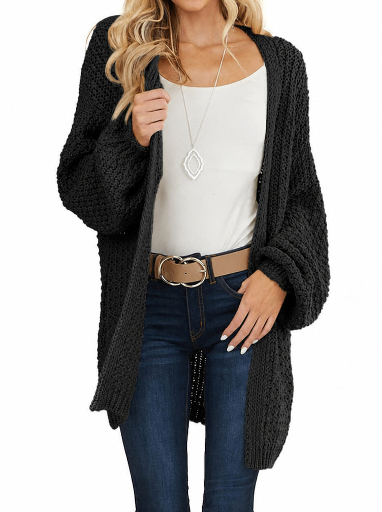 usvara Womens Oversized Open Front Knit Cardigan