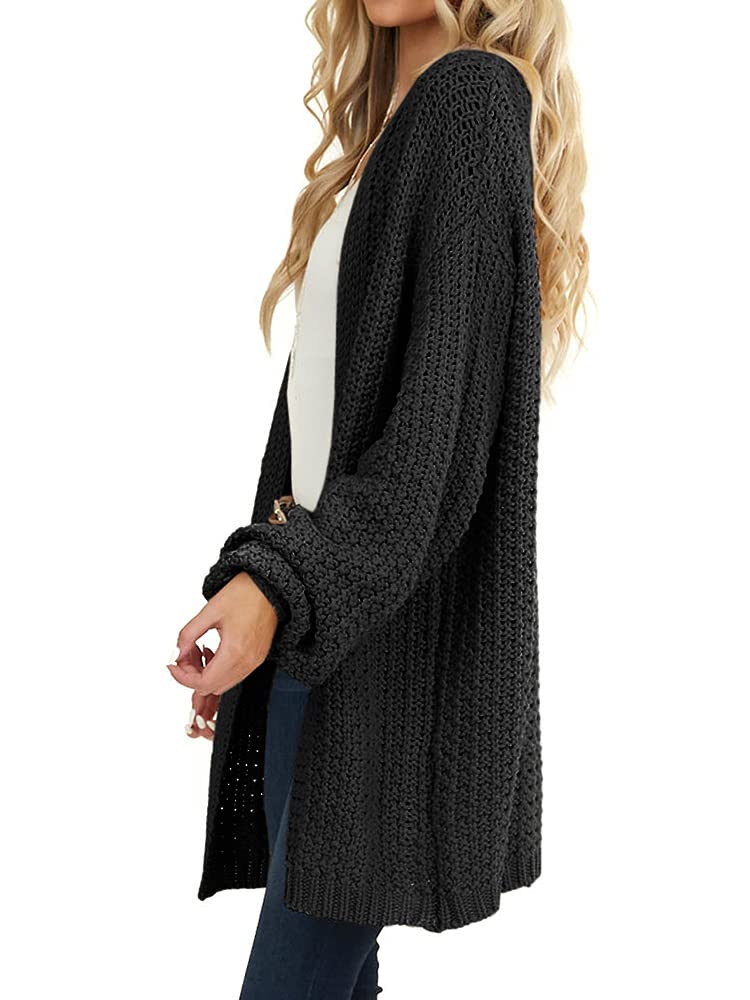 usvara Womens Oversized Open Front Knit Cardigan