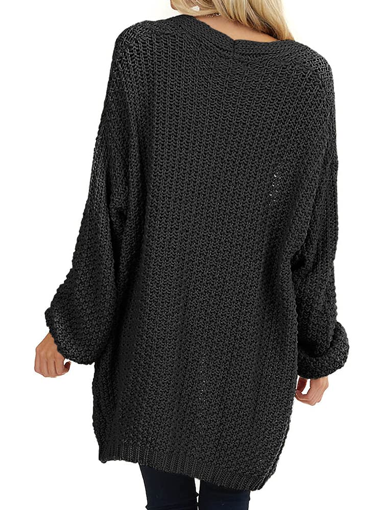 usvara Womens Oversized Open Front Knit Cardigan