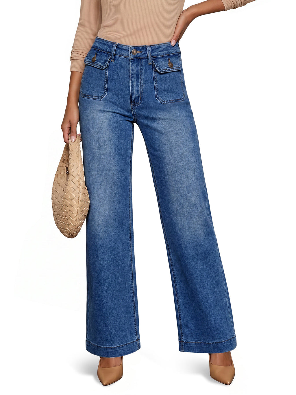usvara Women High Waisted Denim Jeans