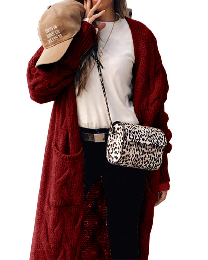 usvara Womens Cable Knit Long Cardigan