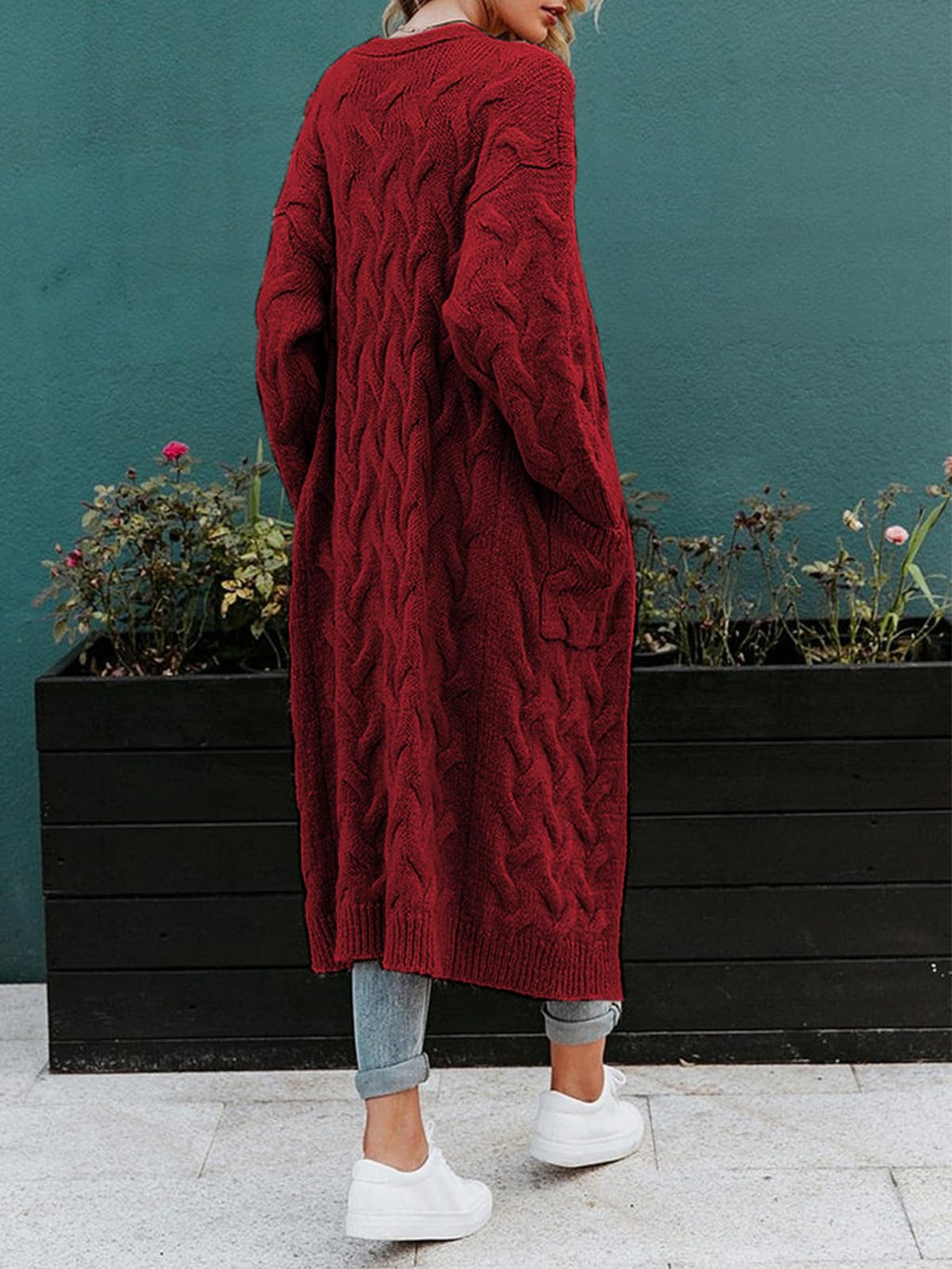 usvara Womens Cable Knit Long Cardigan