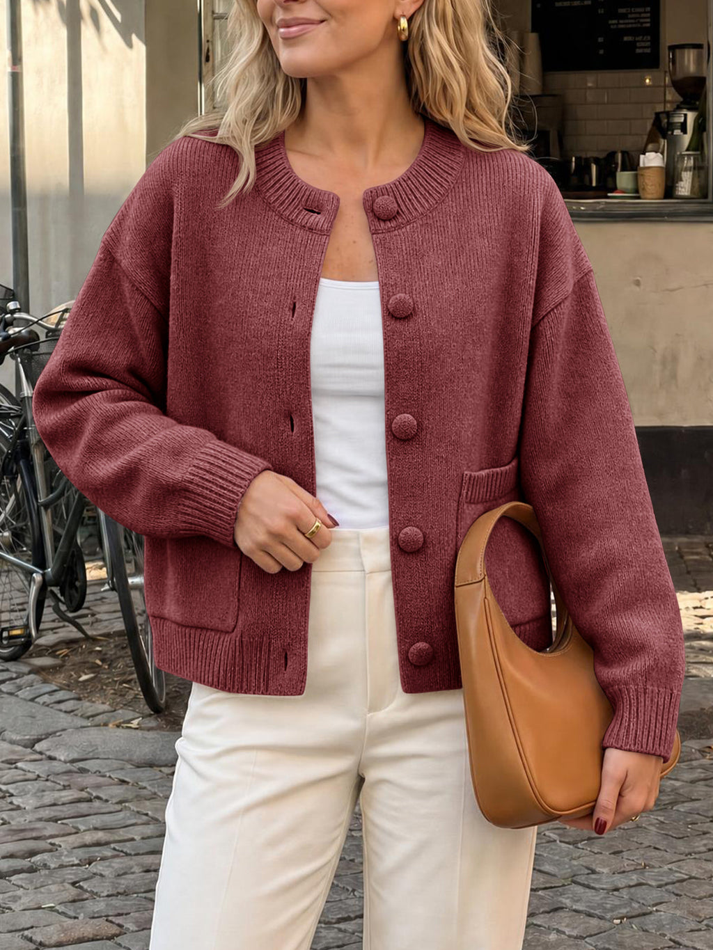 usvara Womens Casual Knit Button Up Cardigans