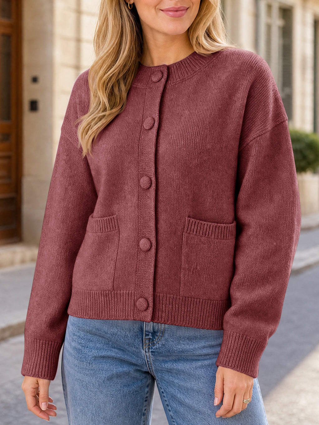 usvara Womens Casual Knit Button Up Cardigans