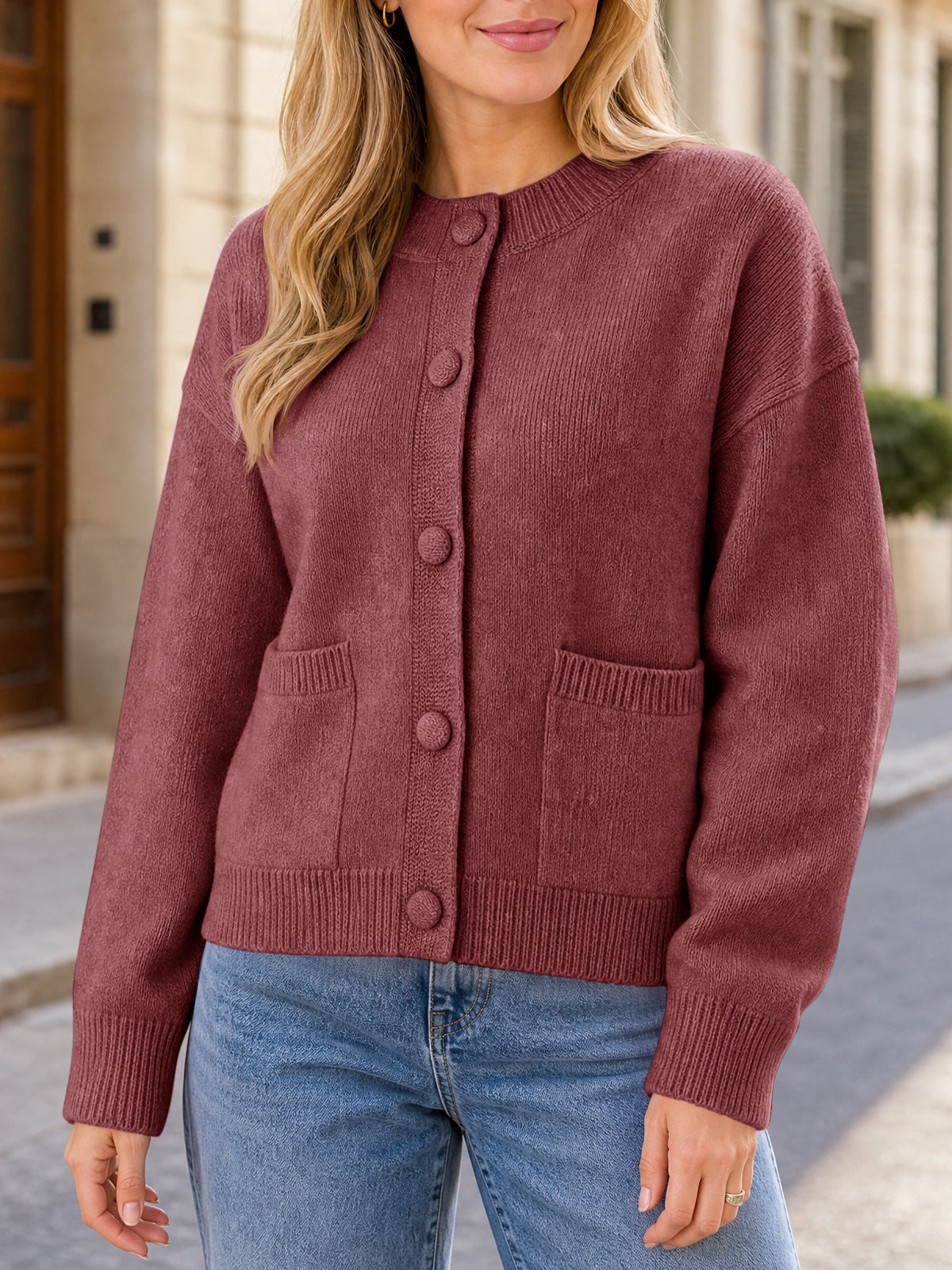 usvara Womens Casual Knit Button Up Cardigans