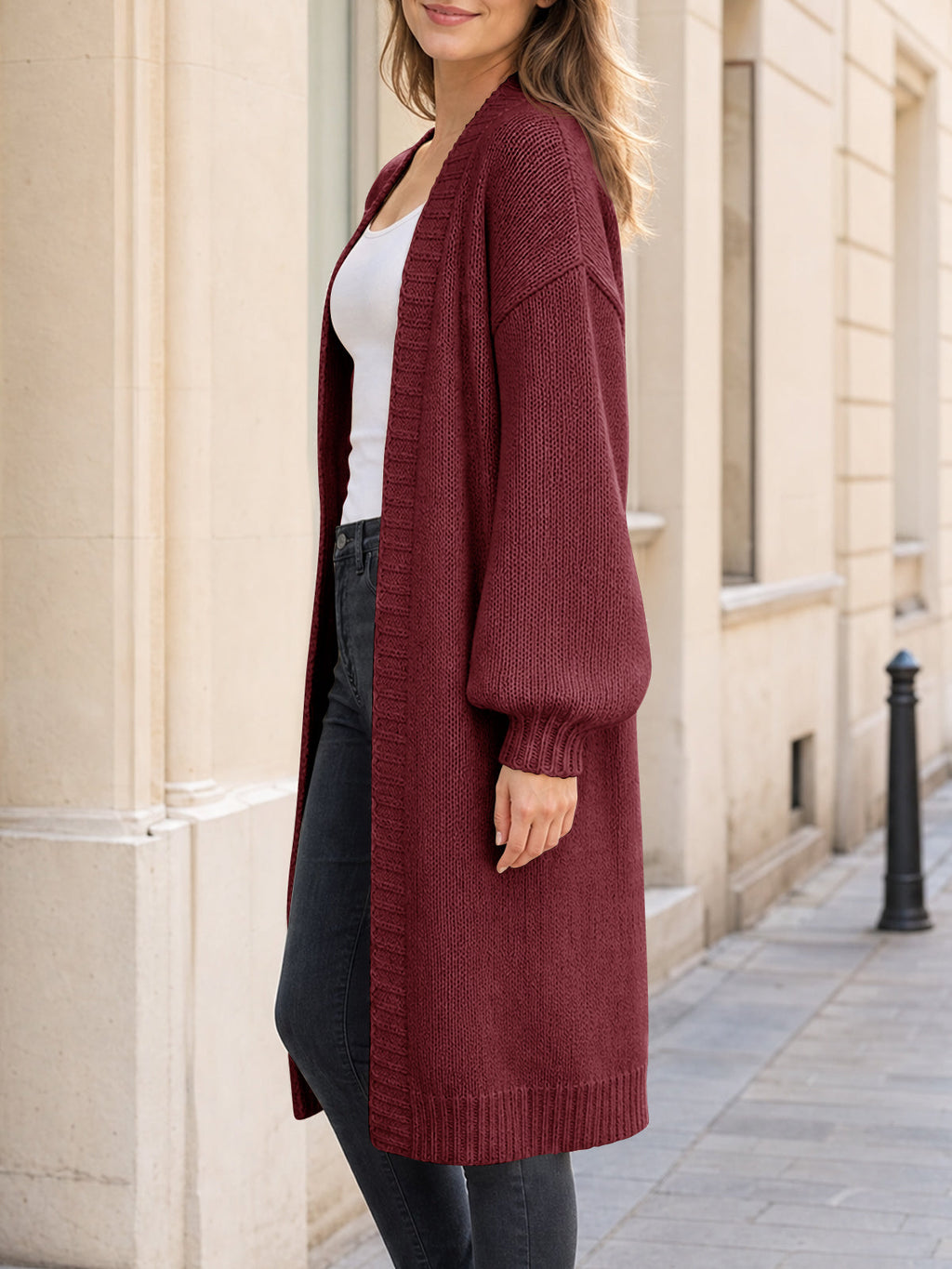 usvara Womens Oversized Long Open Front Cardigan