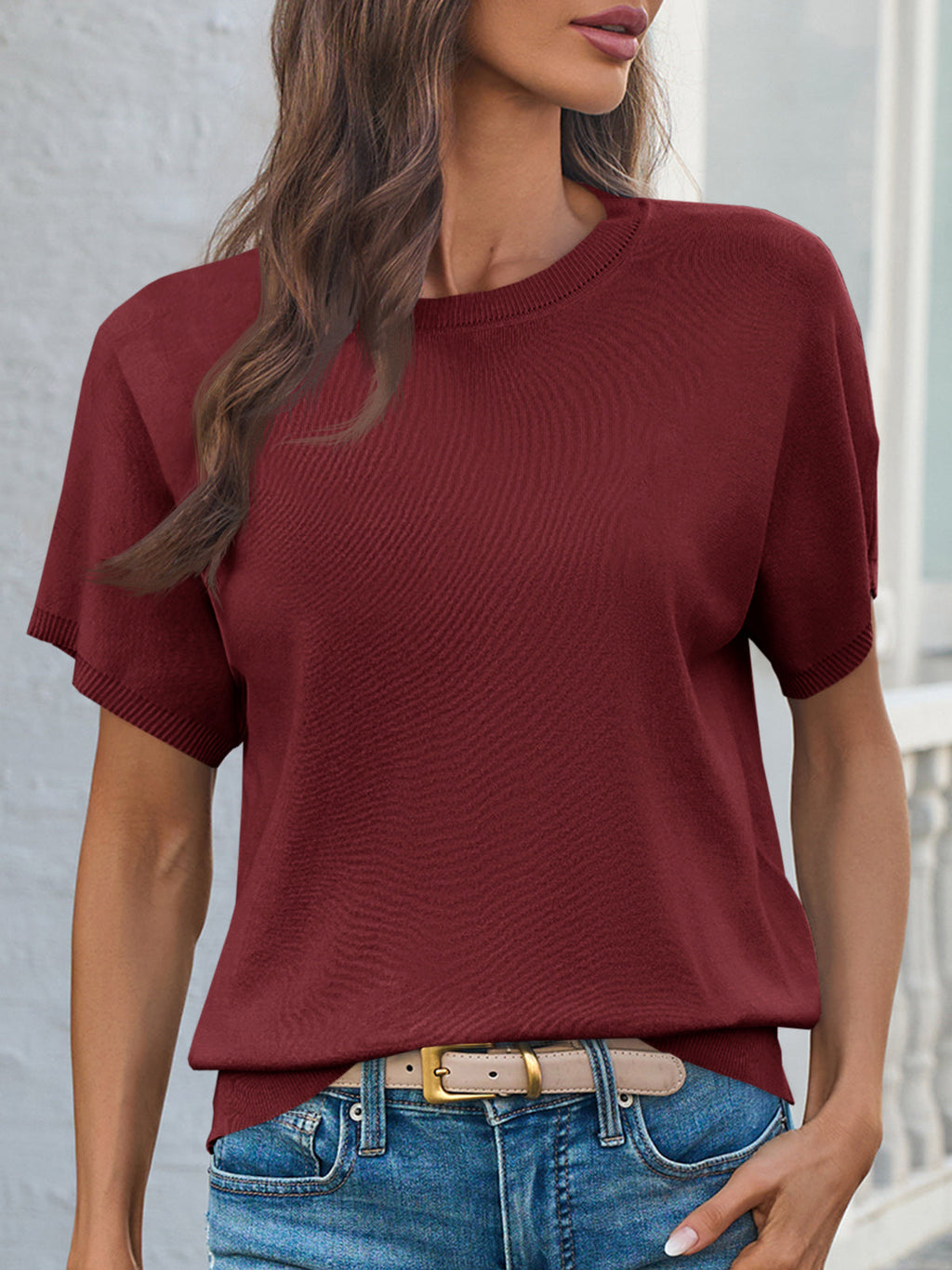 usvara Women's Crew Neck Knit Sweater