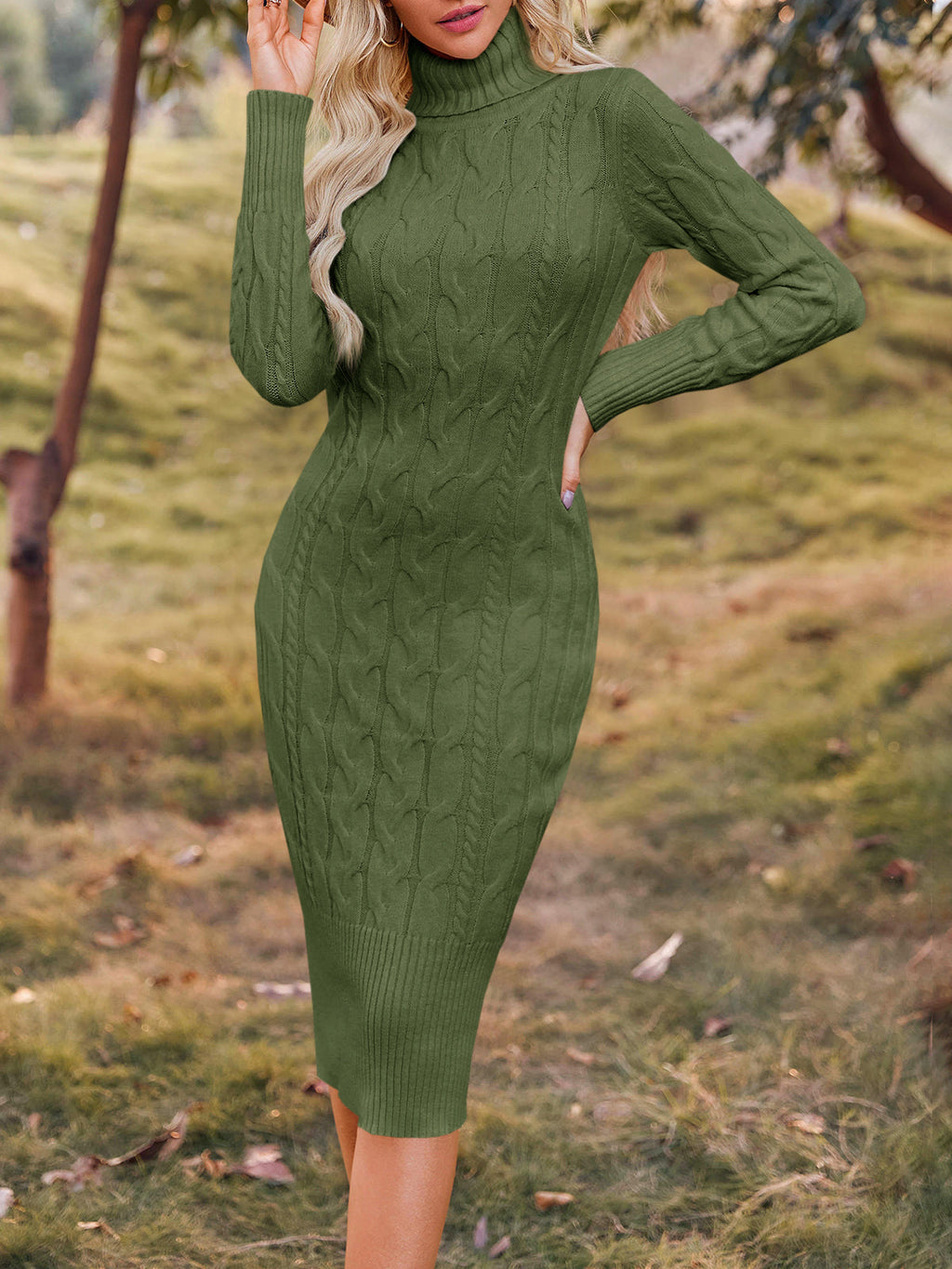 usvara Womens Turtleneck Sweater Dress