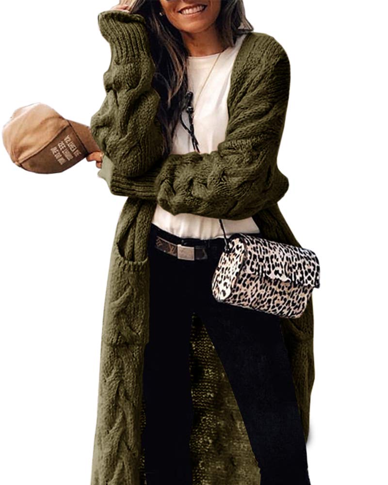 usvara Womens Cable Knit Long Cardigan