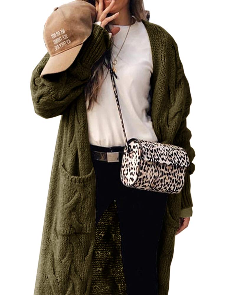 usvara Womens Cable Knit Long Cardigan