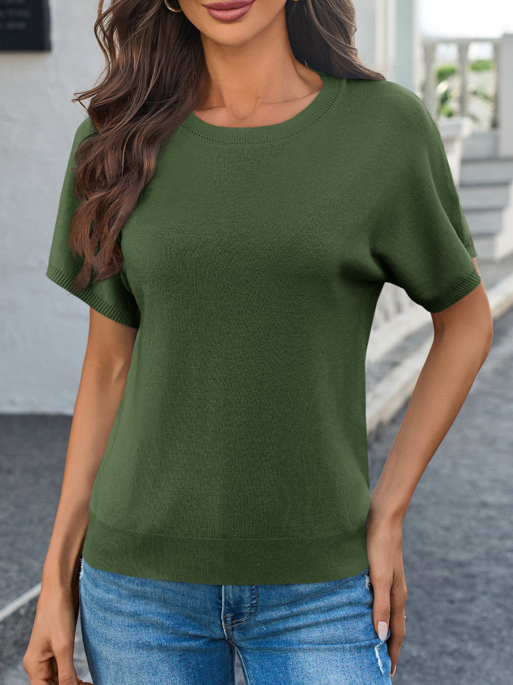 usvara Women's Crew Neck Knit Sweater
