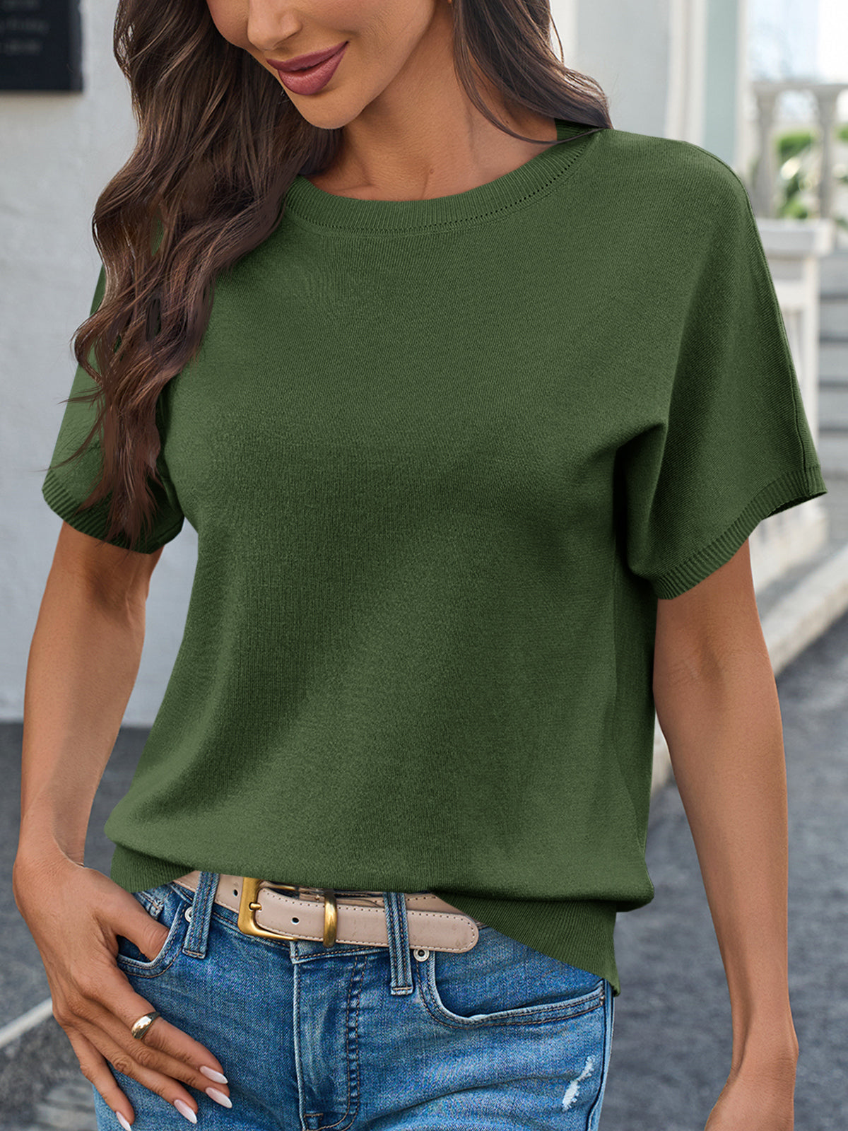 usvara Women's Crew Neck Knit Sweater