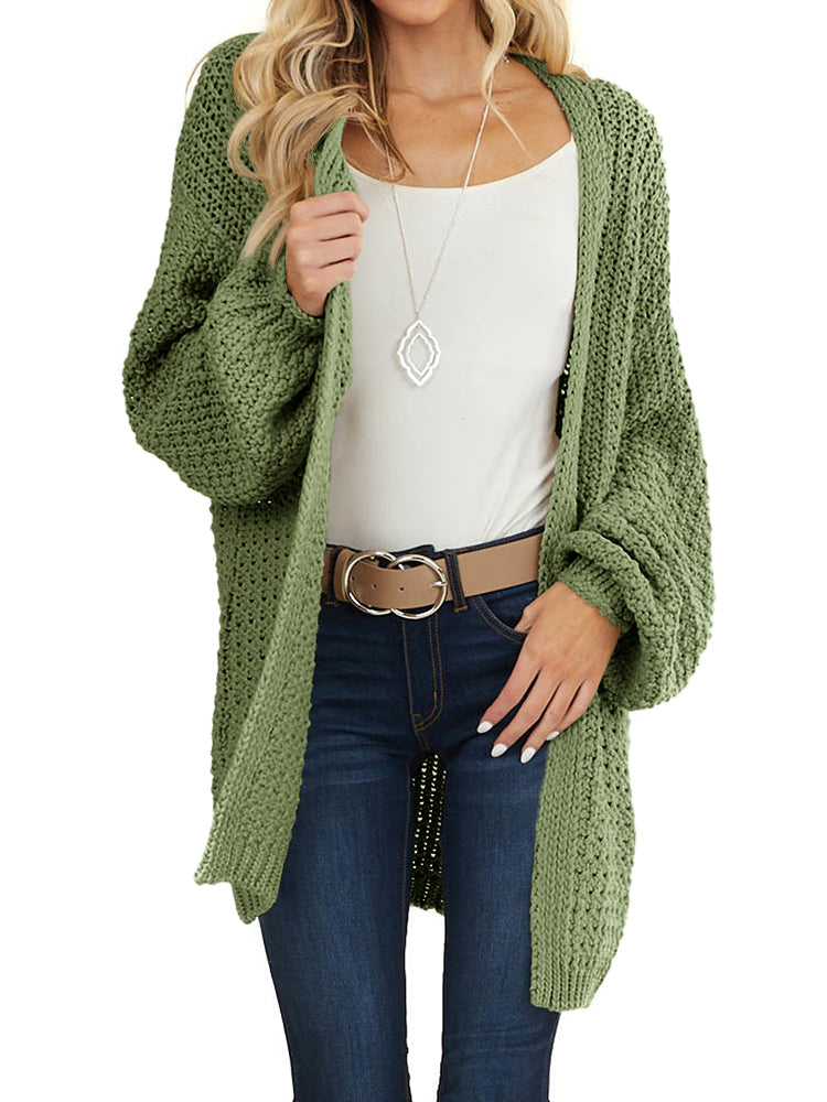 usvara Womens Oversized Open Front Knit Cardigan