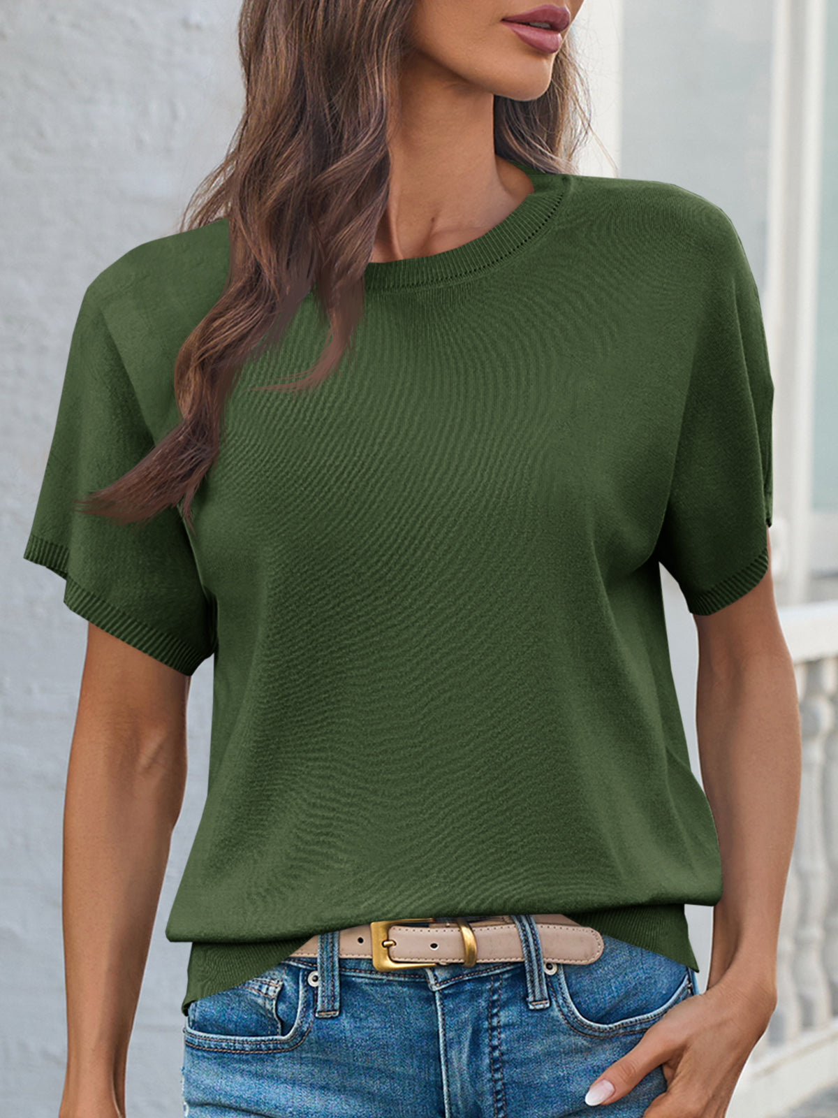 usvara Women's Crew Neck Knit Sweater