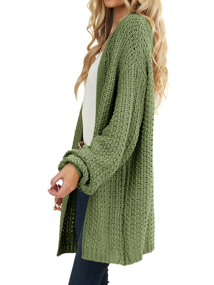 usvara Womens Oversized Open Front Knit Cardigan