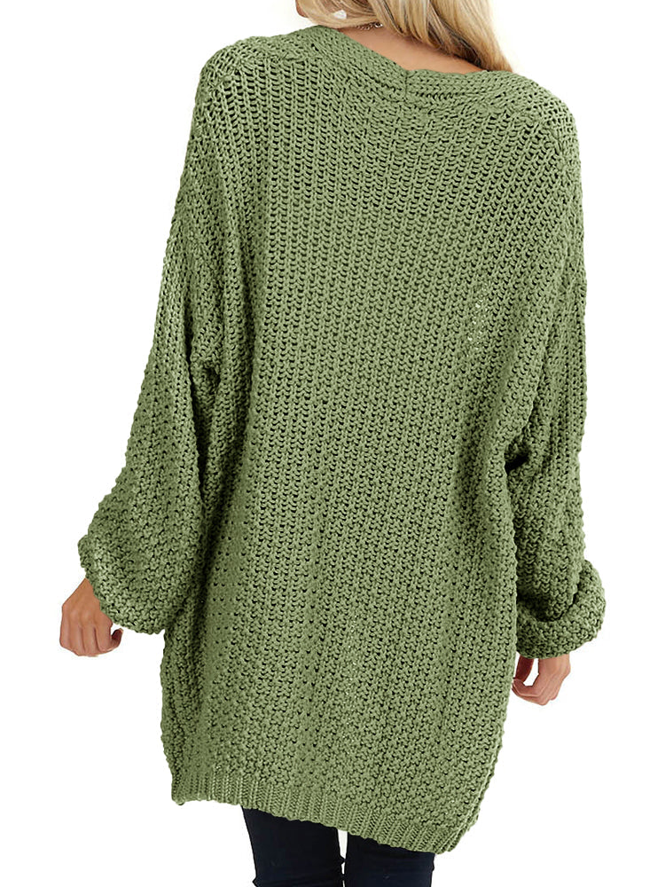 usvara Womens Oversized Open Front Knit Cardigan