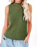 usvara Womens High Neck Ribbed Tank Tops