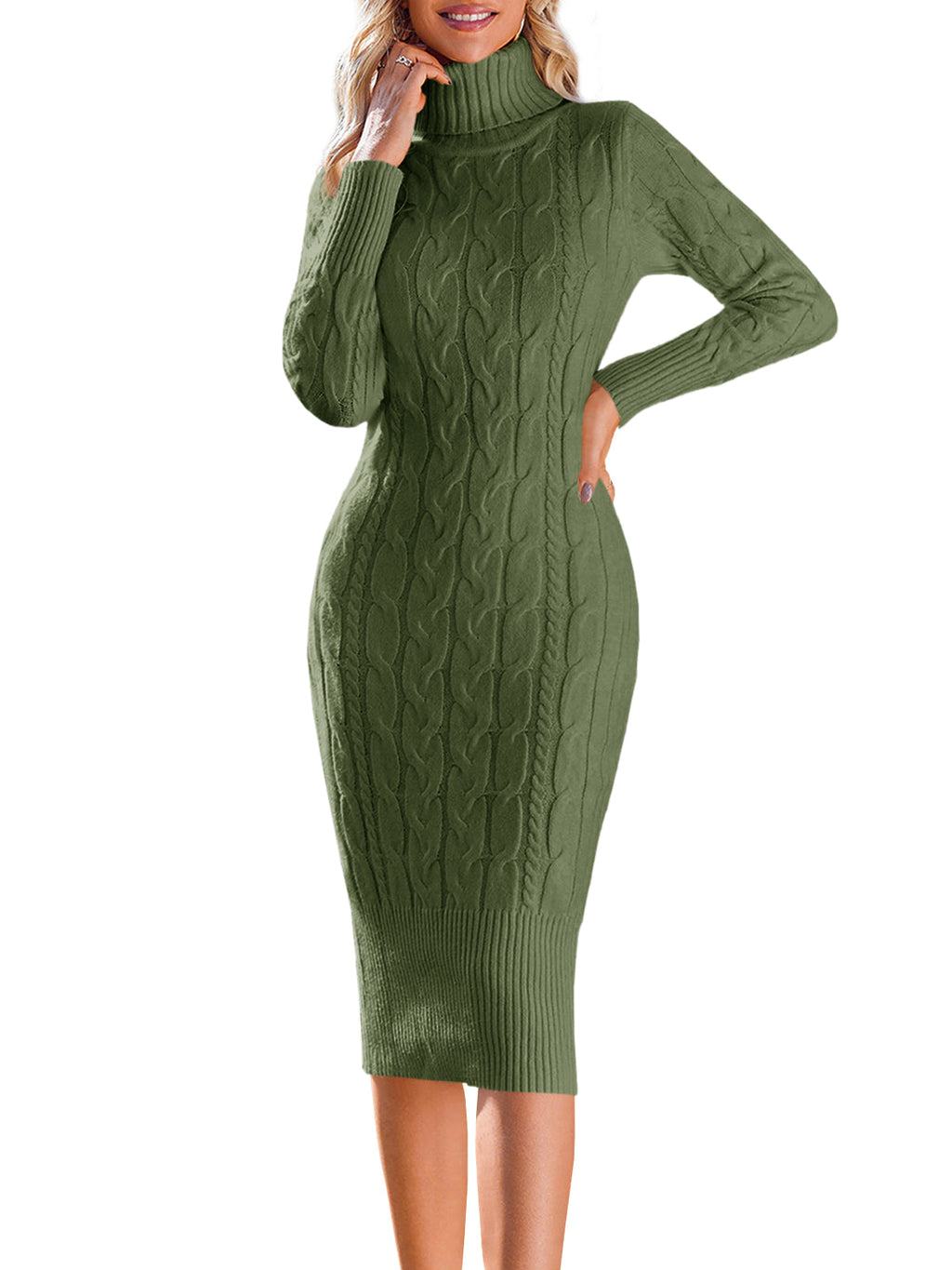usvara Womens Turtleneck Sweater Dress