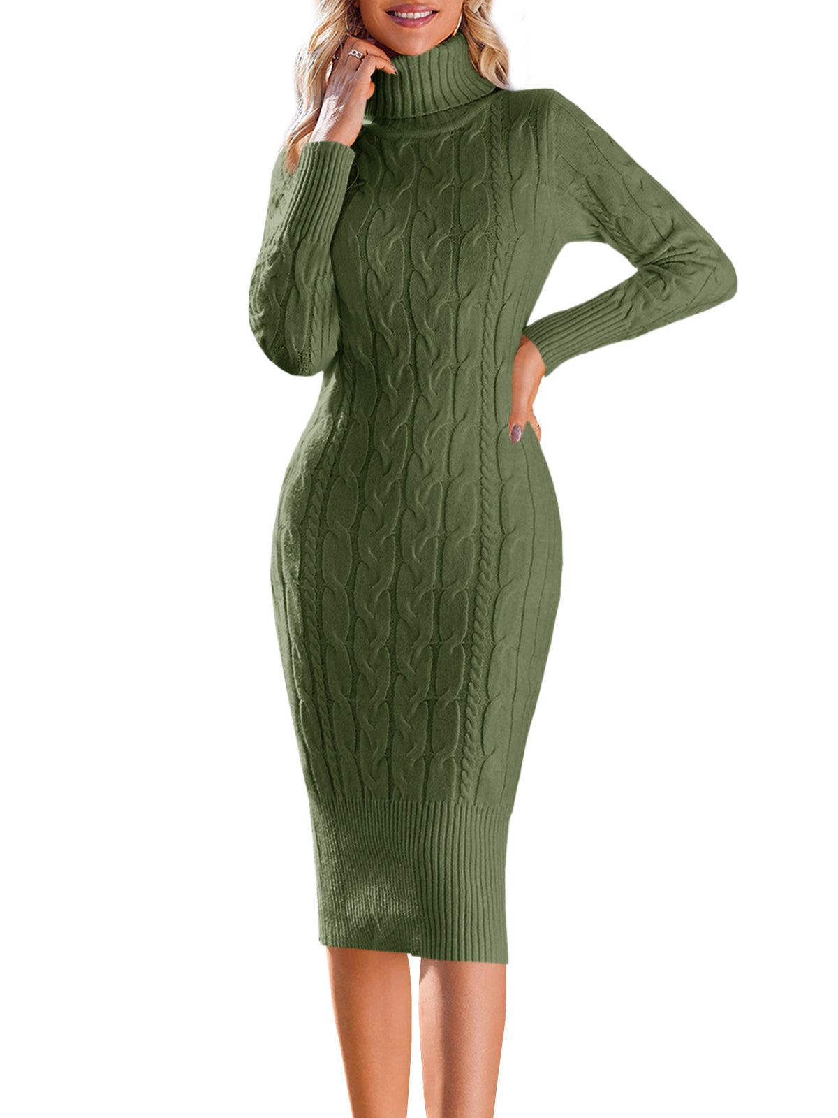 usvara Womens Turtleneck Sweater Dress