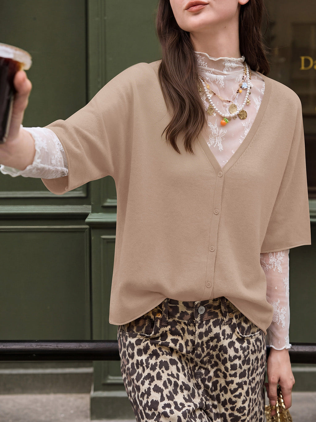 usvara Womens Batwing Half Sleeve Oversized Cardigans