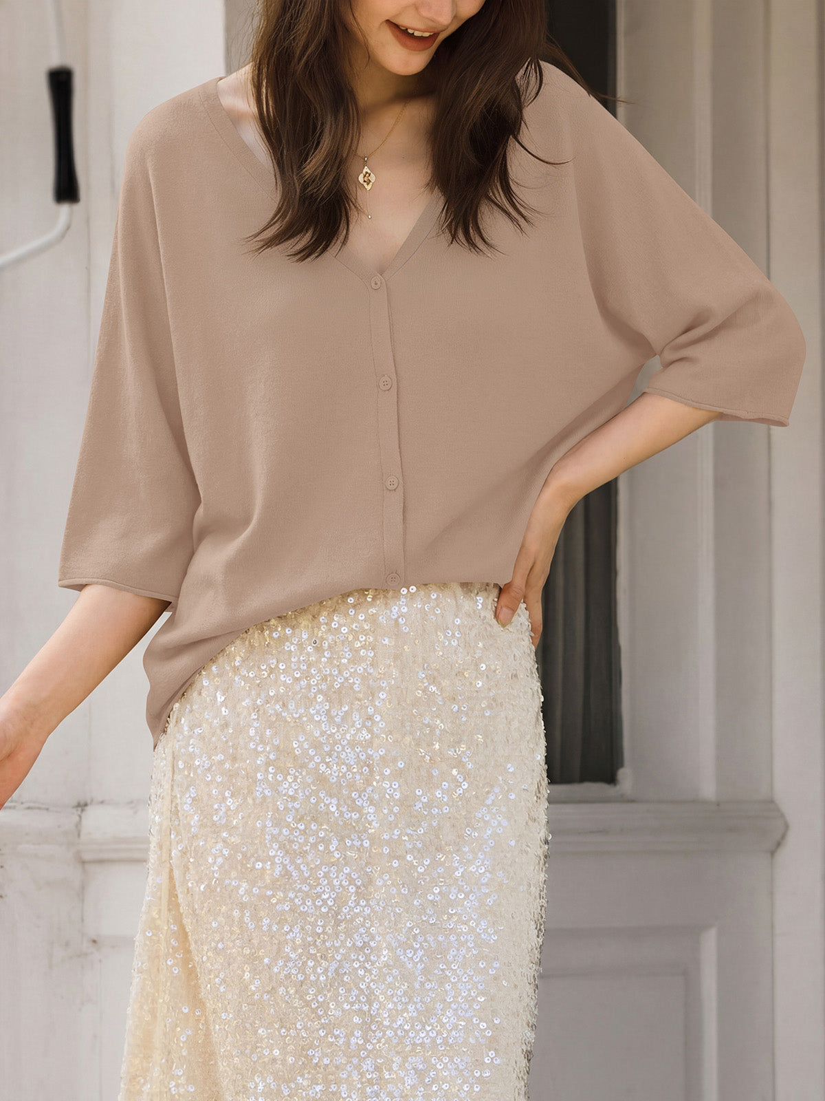 usvara Womens Batwing Half Sleeve Oversized Cardigans
