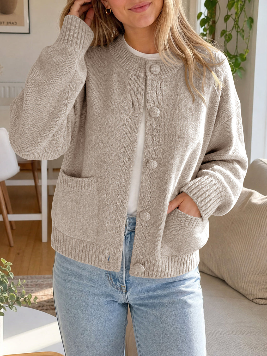 usvara Womens Casual Knit Button Up Cardigans