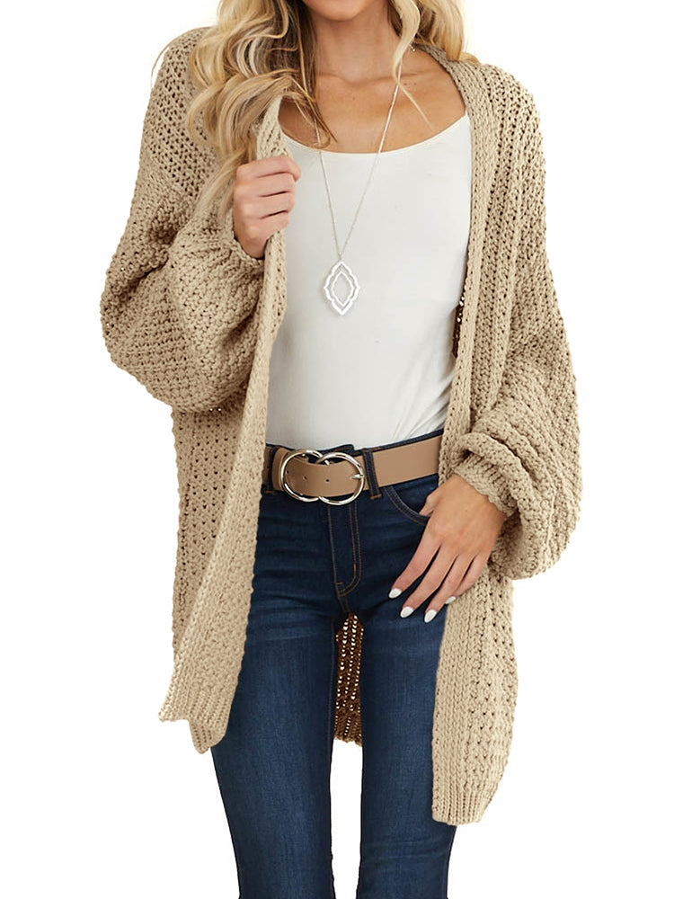 usvara Womens Oversized Open Front Knit Cardigan
