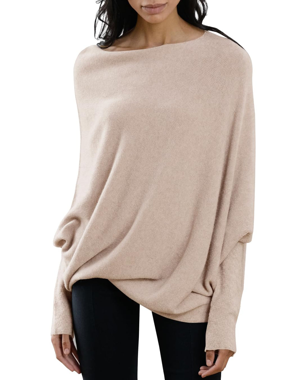 usvara Womens Boat Neck Oversized Knit Sweater