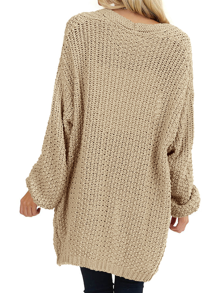 usvara Womens Oversized Open Front Knit Cardigan