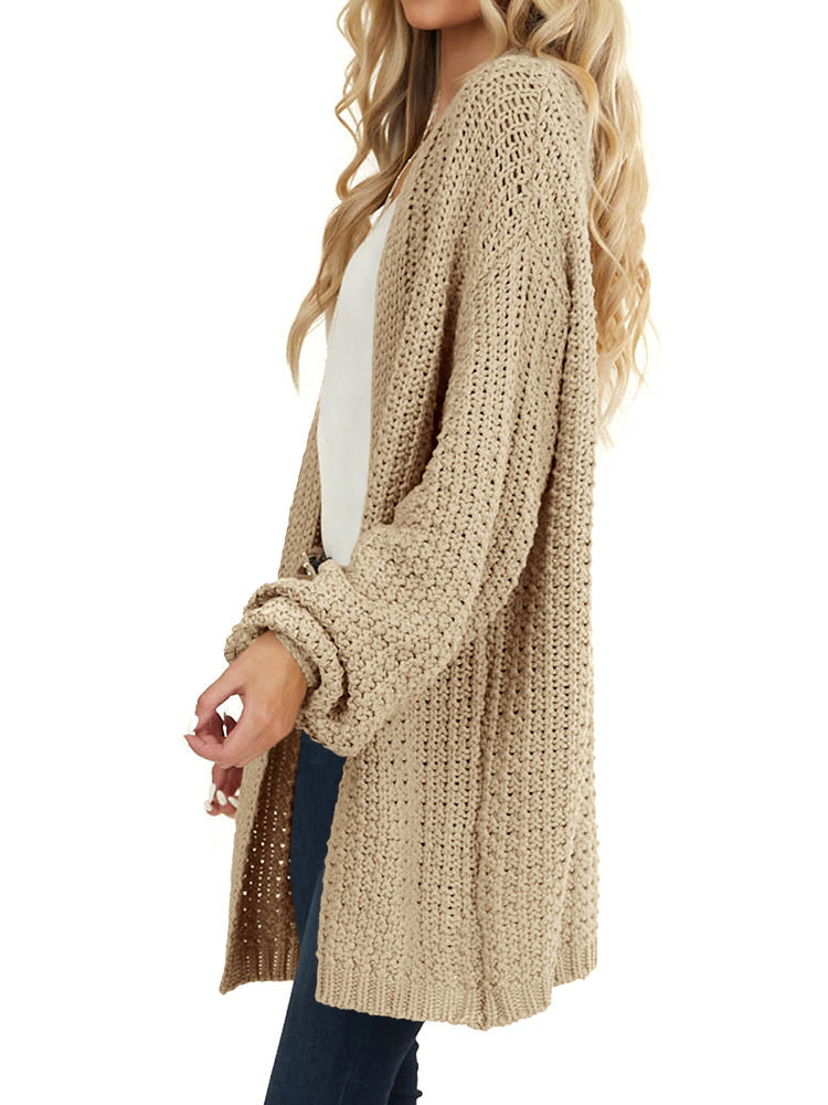 usvara Womens Oversized Open Front Knit Cardigan