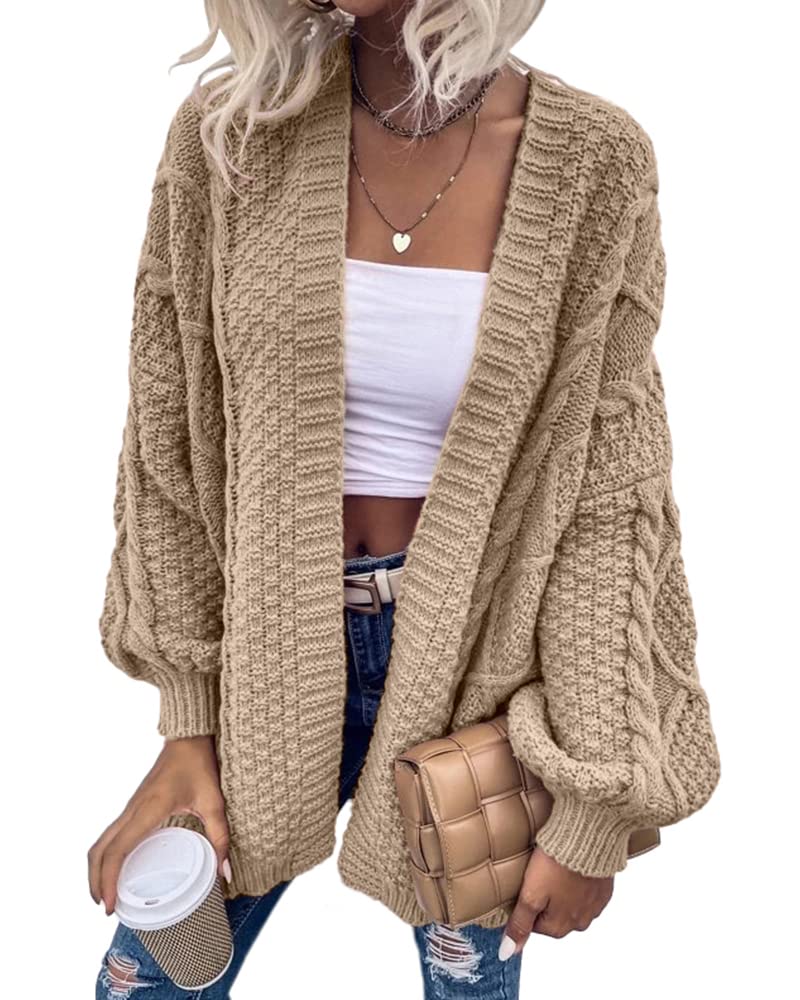 usvara Womens Chunky Cable Knit Cardigan