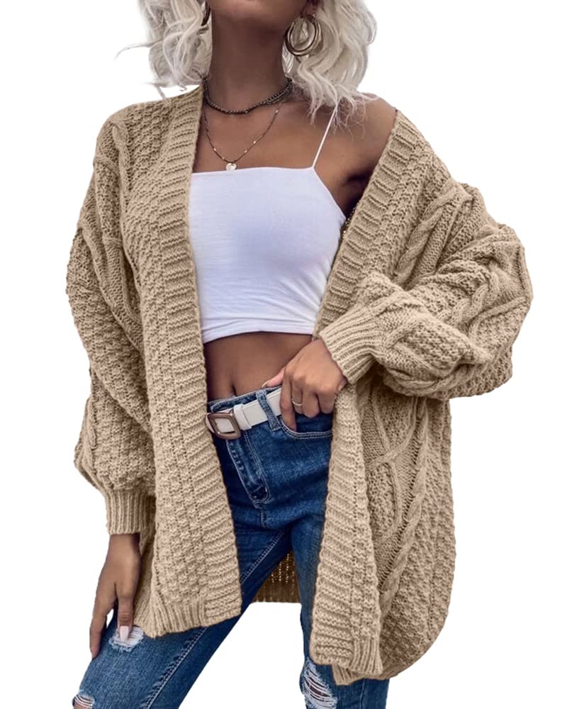 usvara Womens Chunky Cable Knit Cardigan
