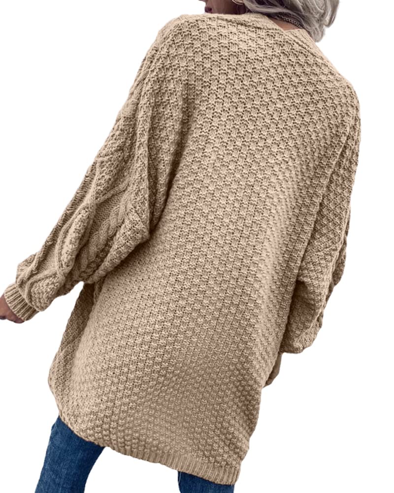 usvara Womens Chunky Cable Knit Cardigan