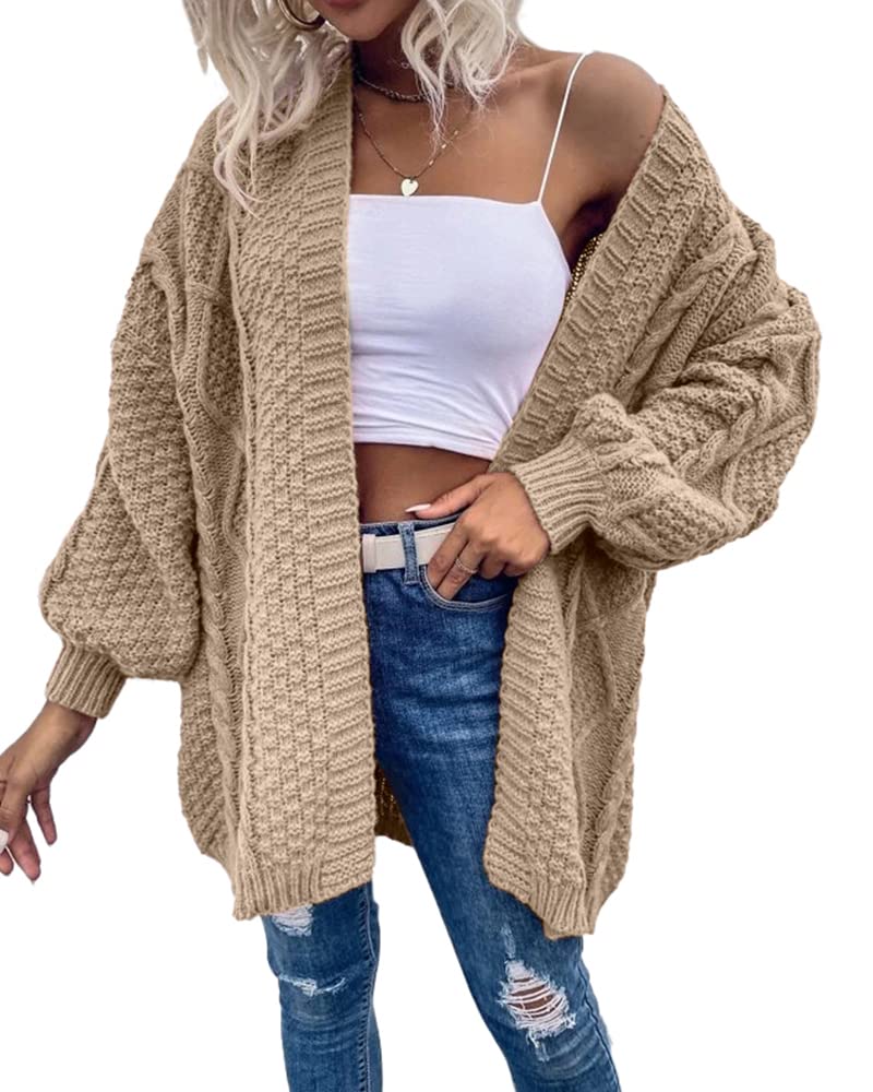 usvara Womens Chunky Cable Knit Cardigan