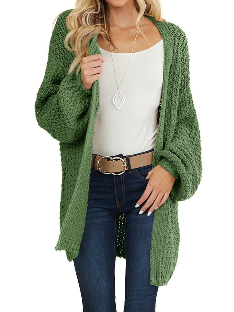 usvara Womens Oversized Open Front Knit Cardigan
